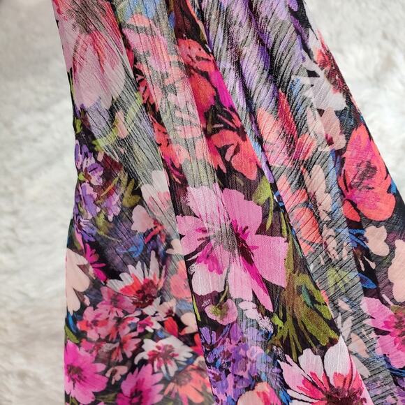 Kut From the Kloth Jasmine Floral Semi-sheer Chiffon Button-down Blouse S NWT - Picture 8 of 10